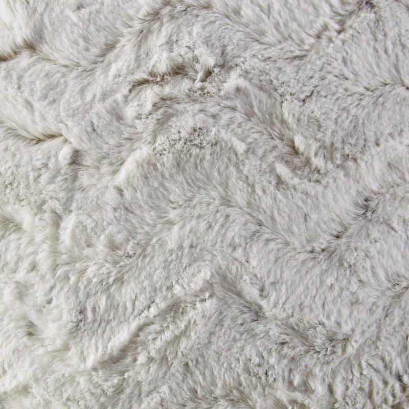 Madison Park Faux Fur Striped Throw Pillow