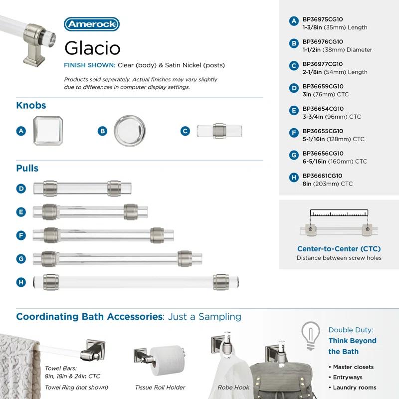 Amerock Glacio 2-1/8 inch (54mm) Length