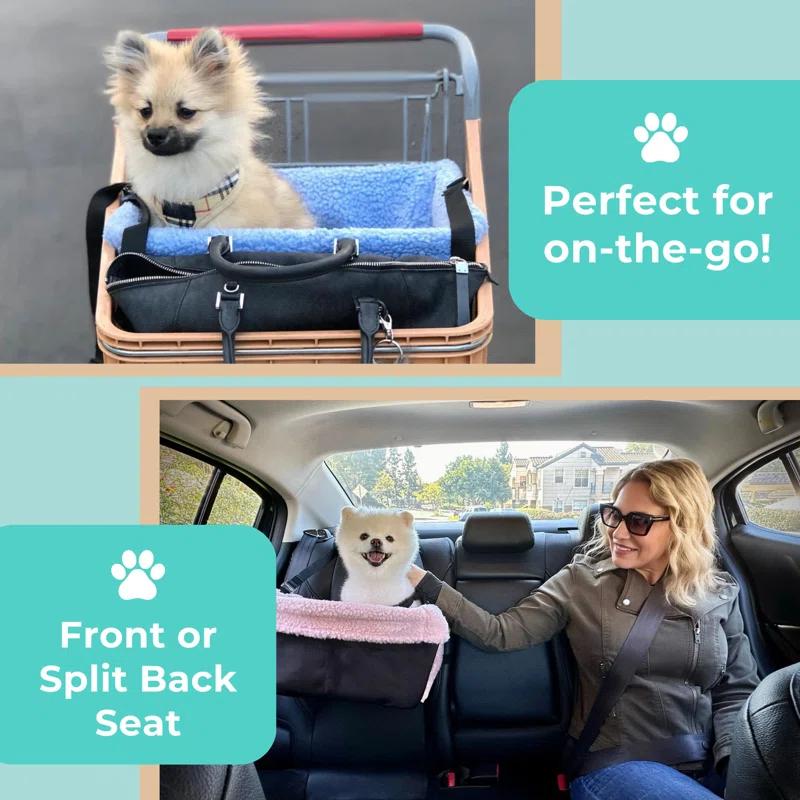 ATCHISON Washable, adjustable, and collapsible pet travel carrier bed