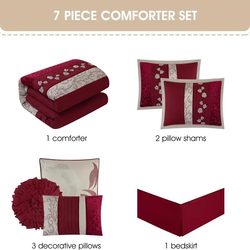 Nanshing America, Inc Riley 7 Piece Glam Comforter Set