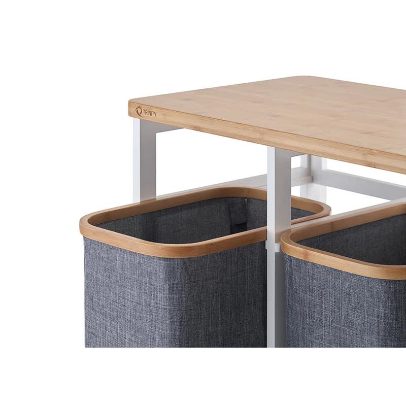 Trinity TRINITY 36 in. H x 30.7 in. H in. x 17.3 in. H Wood (Bamboo) 3-Bag Laundry Sorter