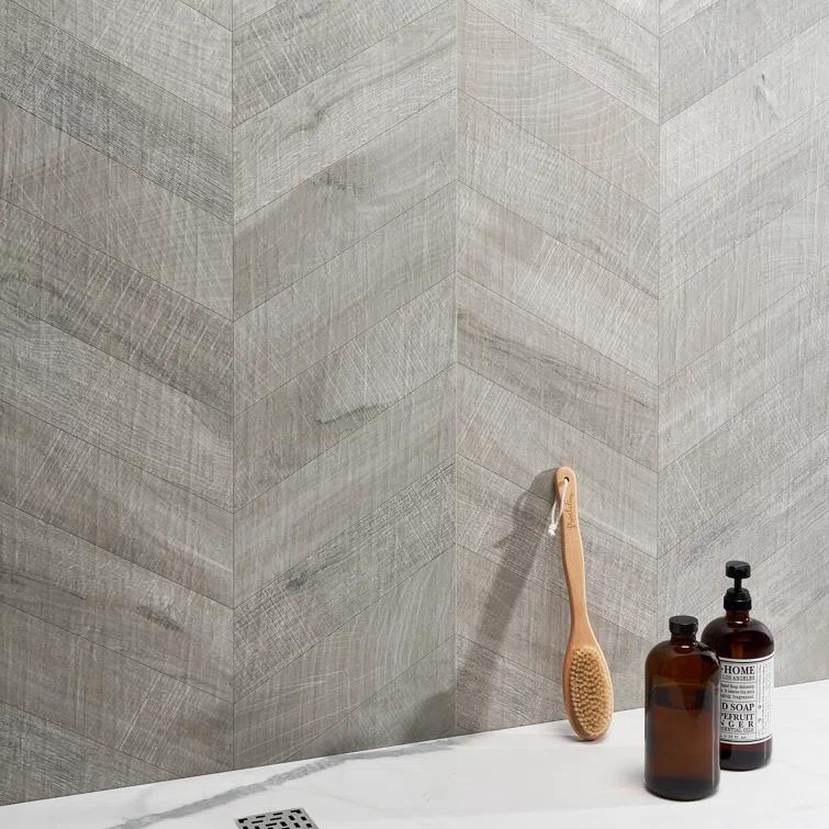 Auburn Chevron 24 in. x 48 in. Matte Porcelain Floor and Wall Tile (15.49 Sq. Ft. / Case)