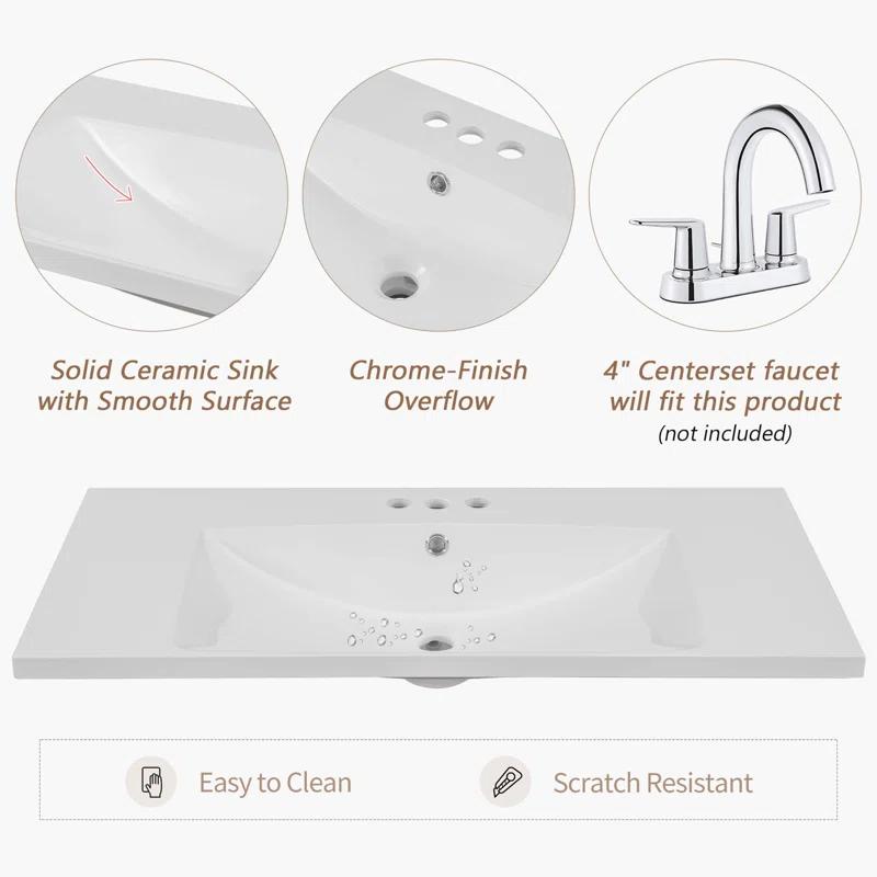 R&M Furniture Versatile Bathroom Vanity with Stylish Sink and Ample Storage