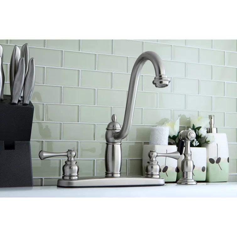 Kingston Brass Kingston Brass Heritage Two-Handle 8" Centerset Kitchen Faucet KB1118BLLS