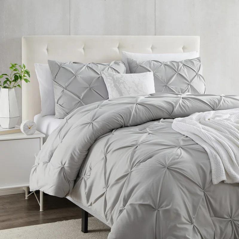 Nestl Double Brushed Pleated Duvet Cover Set