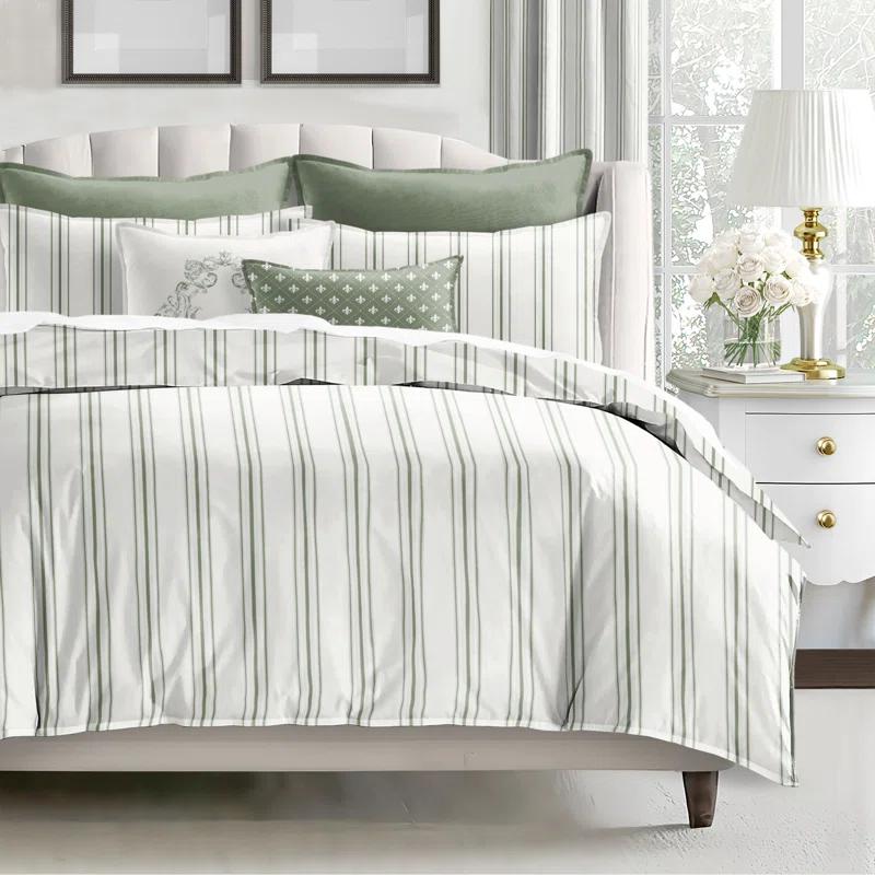 August Stripe Reversible Cotton Comforter Set