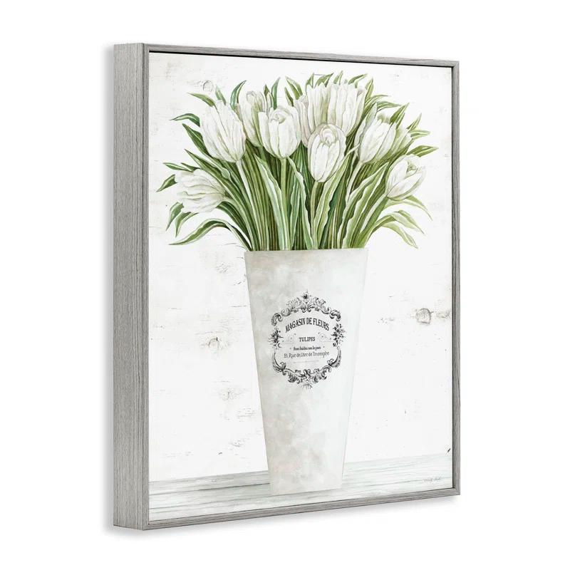 Stupell Industries Tulip Bouquet in Parisian Vase Floral Arrangement by Cindy Jacobs - Graphic Art Print