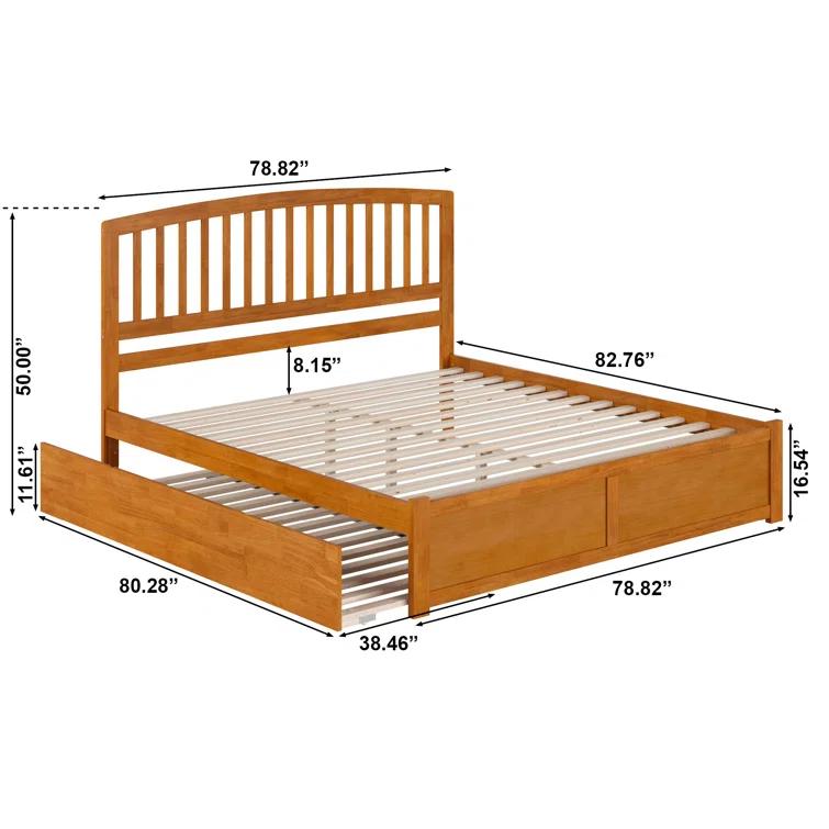 AFI Furnishings Richmond Solid Wood Platform Bed with Panel Footboard and Trundle