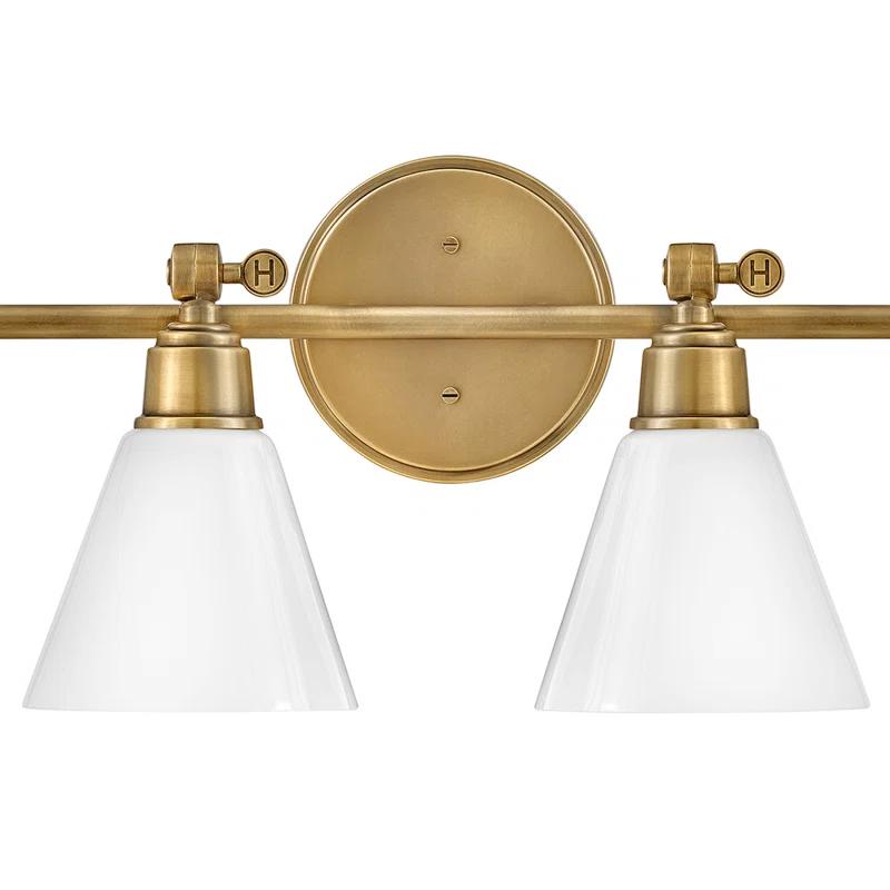 Arti 32-in Adjustable Four Light Bath Vanity with Cased Opal Shade