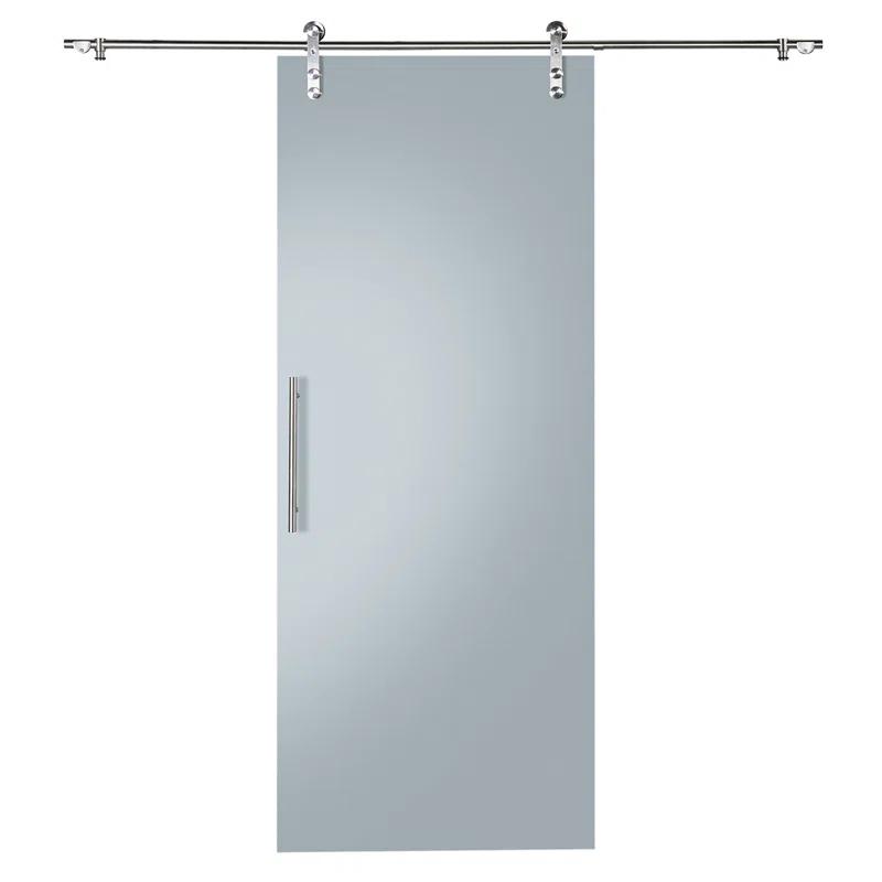 Renin 37'' x 84'' Hollow Glass with Installation Hardware Kit Barn Door