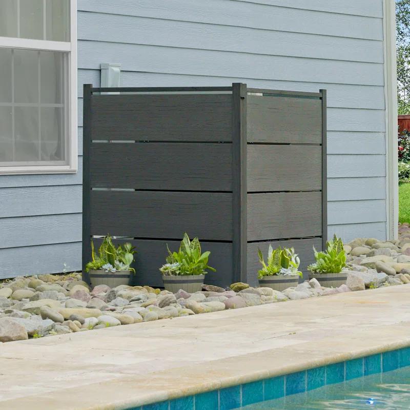 Enclo Enclo 4 ft H x 3.3 ft W Bessemer WoodTek Vinyl Charcoal Privacy Screen Kit (2 Panels)