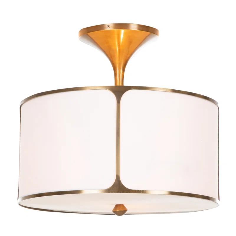 Gabby Dove Fabric Semi Flush Mount