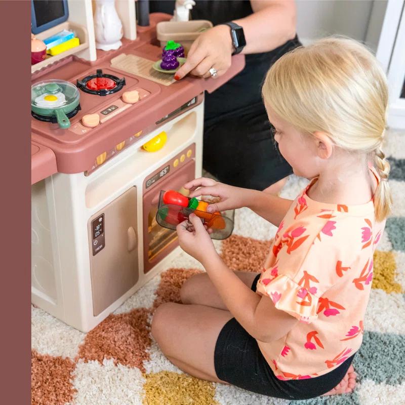 SunnyDaze Decor Mini Meals Kitchen Playset with Light, Sounds and Cooking Effects
