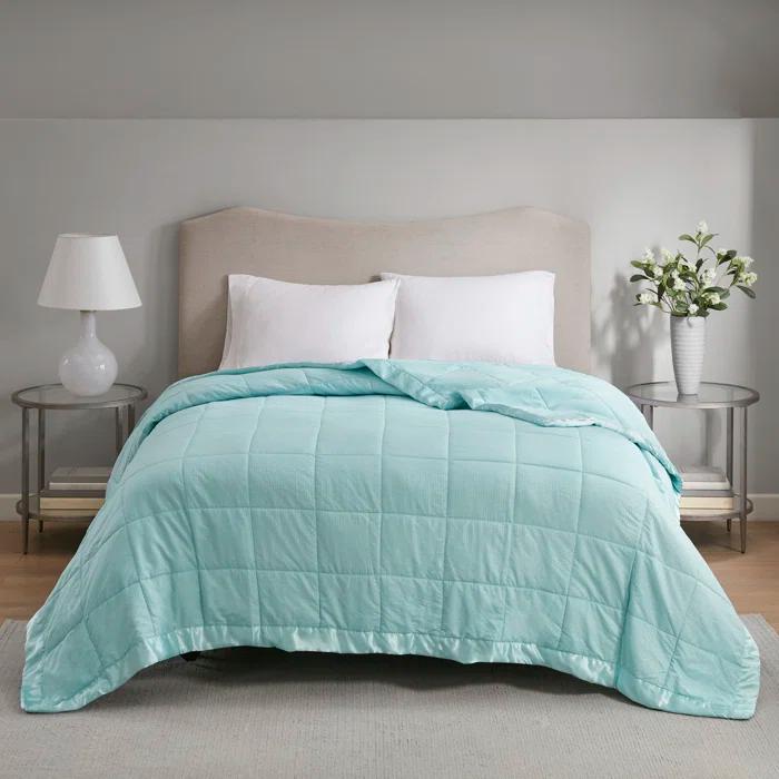 Madison Park Cambria Oversized Down Alternative Blanket with Satin Trim