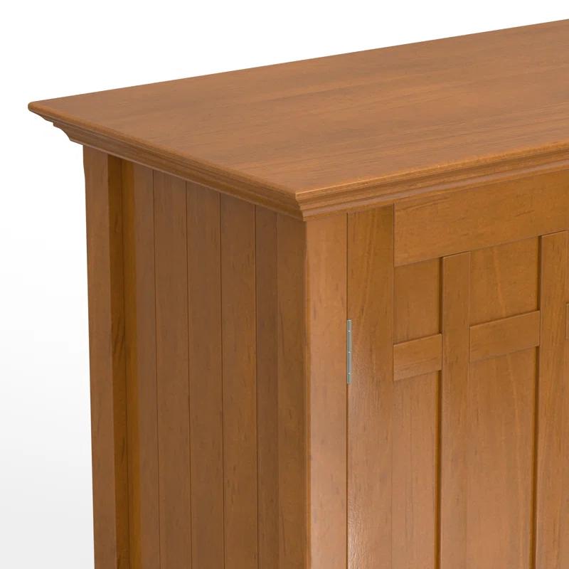 Simpli Home Bedford 54" Wide SOLID WOOD Sideboard Buffet and Wine Rack