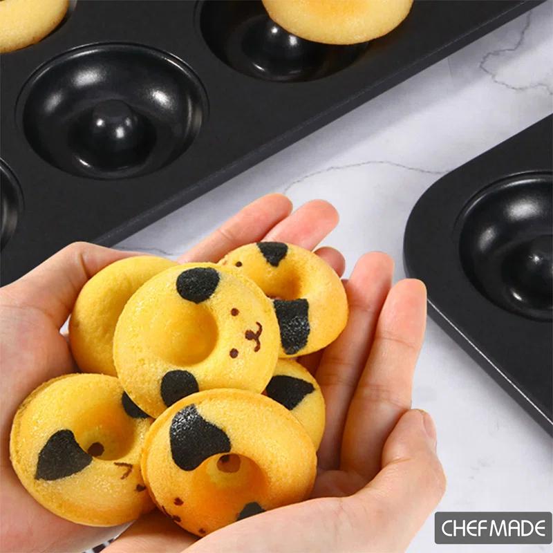 CHEFMADE CHEFMADE Donut Pan, Nonstick 20 Cavity Mini Ring Doughnut Baking Pan