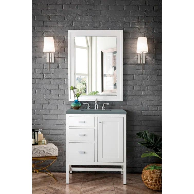James Martin Vanities Addison 30'' Single Bathroom Vanity with Engineered Quartz Top