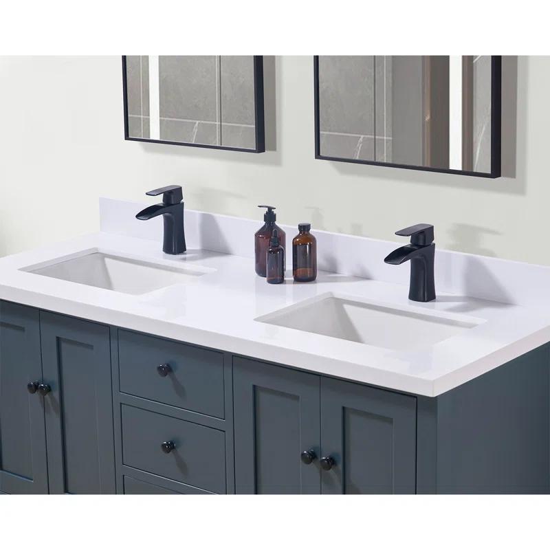 61'' Stone Double Bathroom Vanity Top with Sink