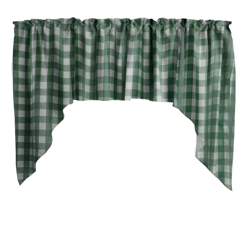 lovemyfabric Gingham Checkered Print Swag Window Valance
