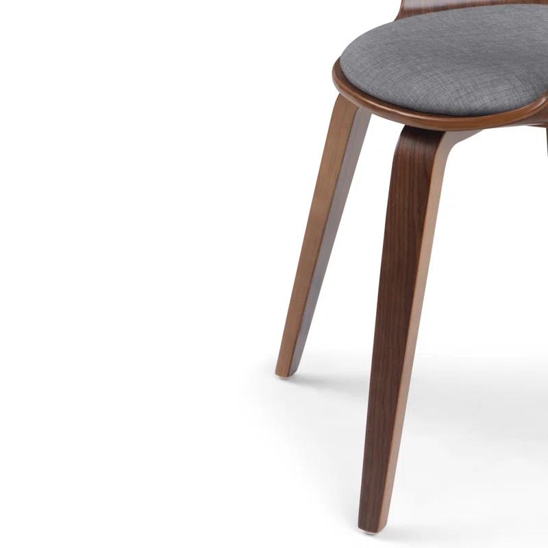 Lowell Bentwood Upholstered Dining Chair with Curved Backrest in Mid-Century Modern Style