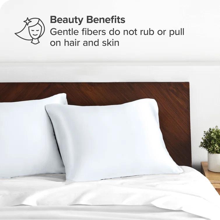 Bare Home Soft Poly Satin Pillowcase Set