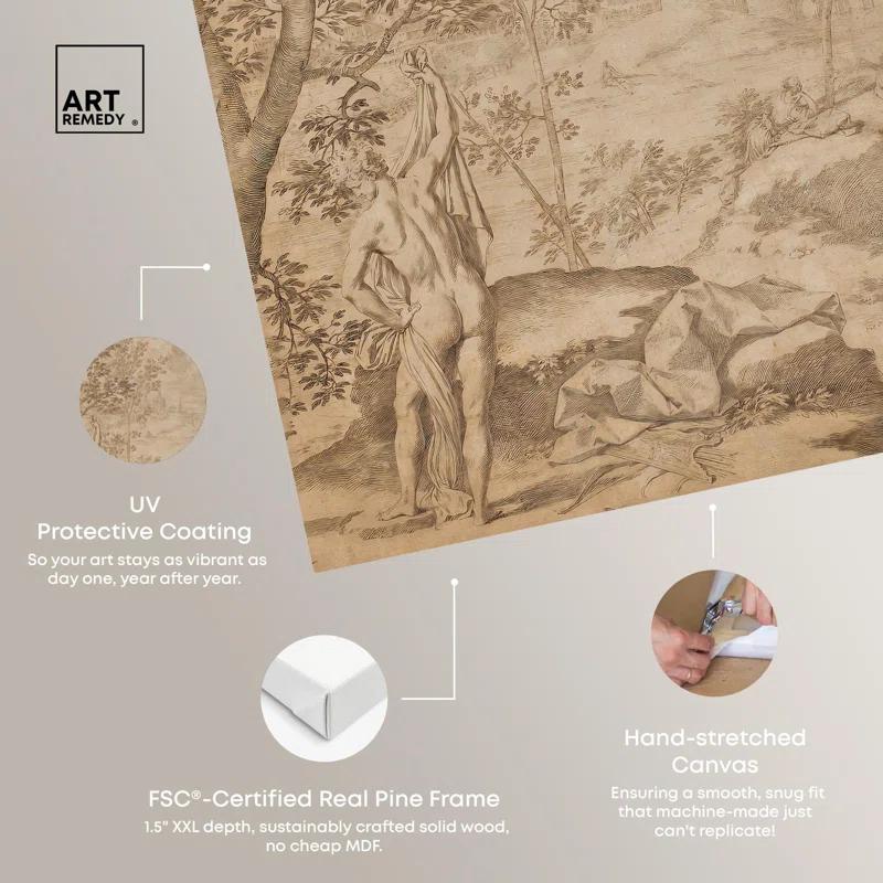 Art Remedy Unveiled in Nature Canvas Vintage Landscape Art by Art Remedy