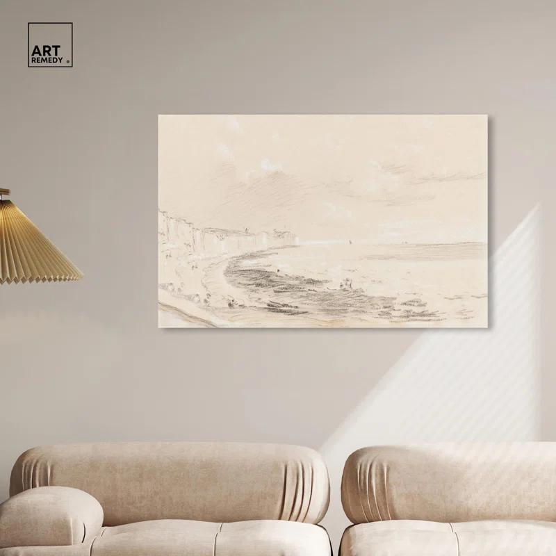 Art Remedy Sea Coast Scene 19th Century Canvas Coastal Classic Art by Art Remedy