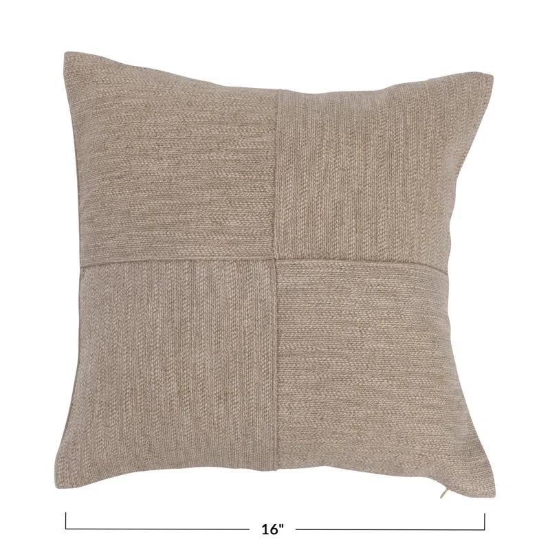 Creative Co-Op Embroidered Reversible Throw Pillow