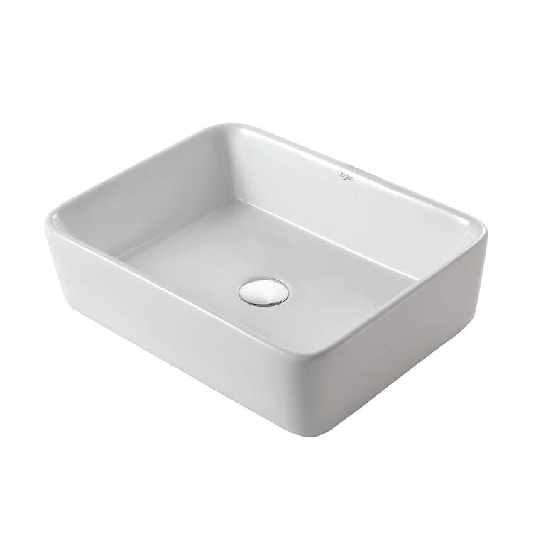 Kraus Ceramic Rectangular Vessel Bathroom Sink KCV-121-CH