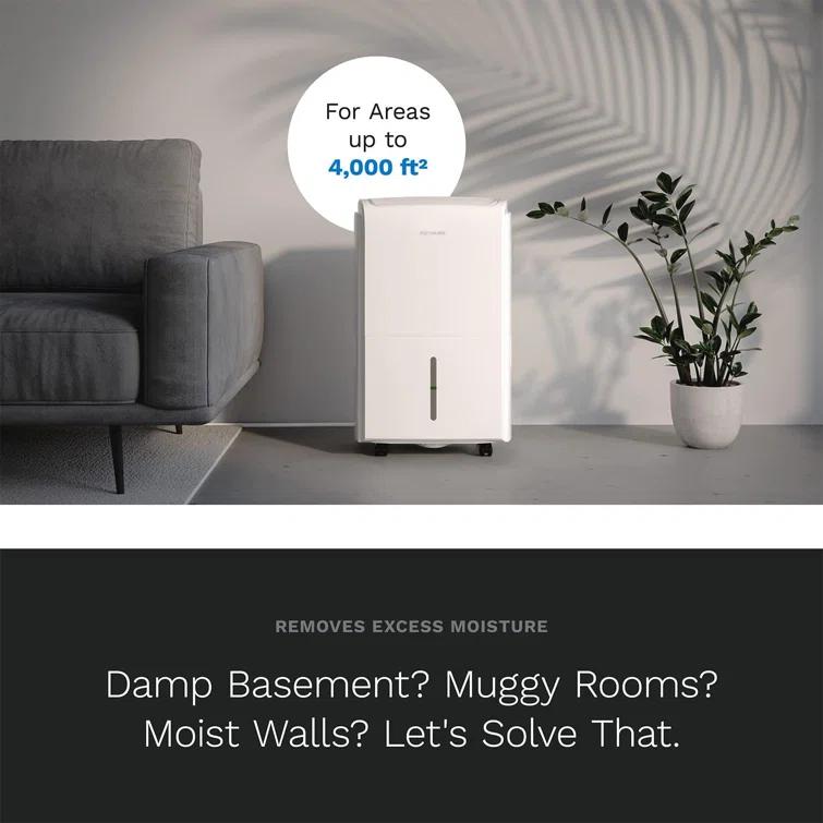 hOmeLabs hOmeLabs 4,000 Sq. Ft Energy Star Dehumidifier with Pump – Ideal for Bedrooms and Laundry Rooms