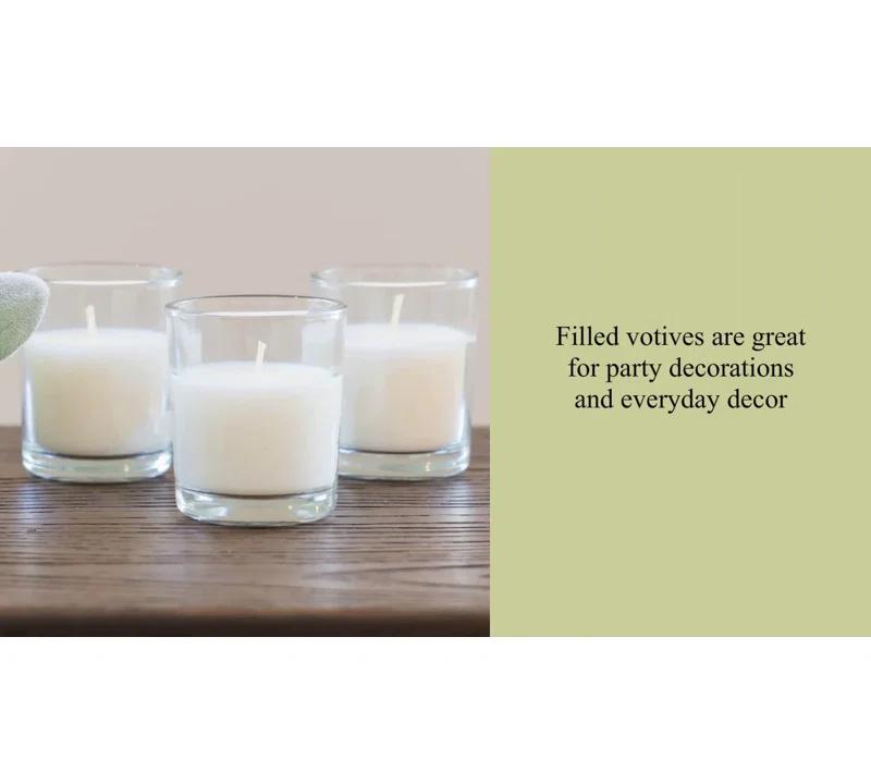 The Party Aisle™ Stonebriar Unscented Votive Candle with Glass Holder (Set of 48)