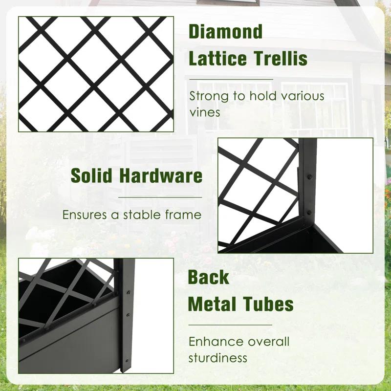 Shandia Metal Planter Box with Trellis