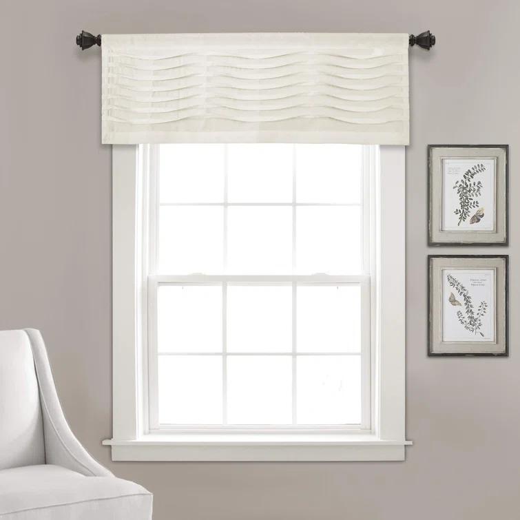 Lush Decor Tailored 52'' W Window Valance Blue,Cream,Dark Gray,Light Gray,White