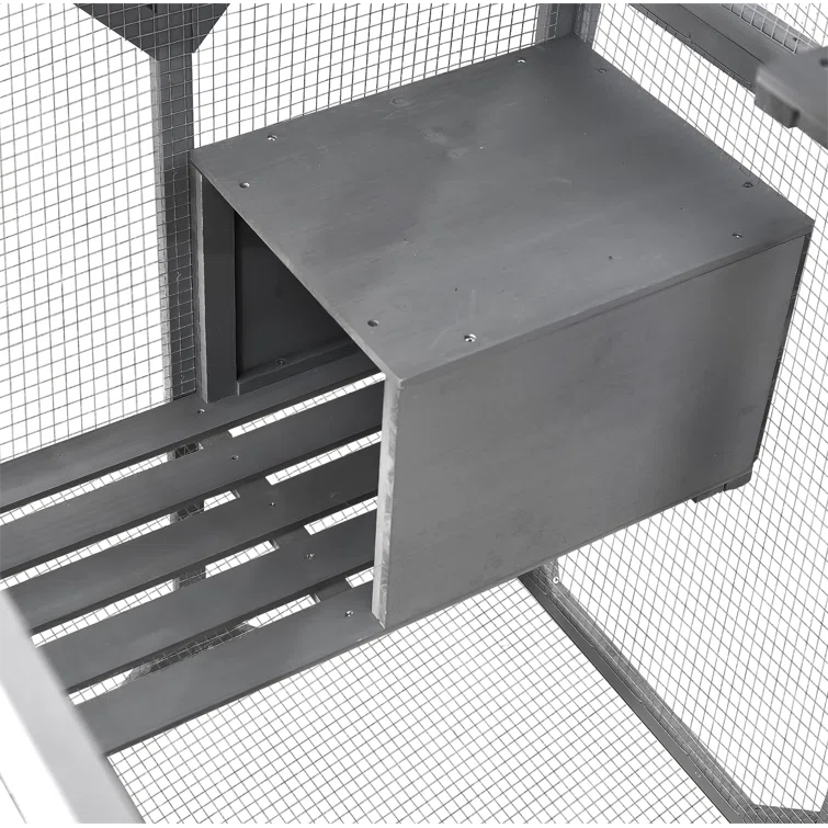 Gracie Oaks Outdoor Cat Enclosure with Roof 72" Height Cat Wooden House Large Cat Catio