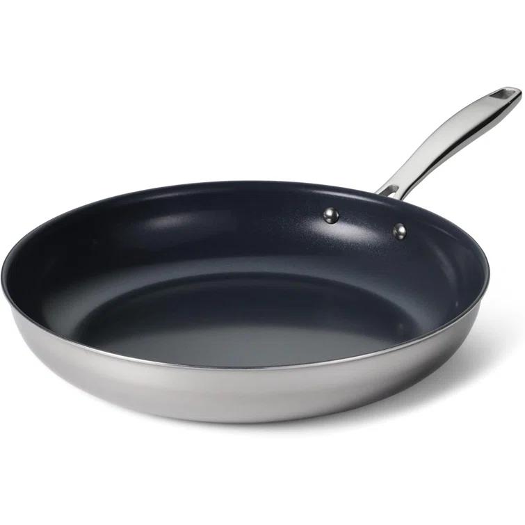 Tramontina Tramontina Signature Tri-Ply Clad Stainless Steel Frying Pan with Ceramic Non Stick Interior