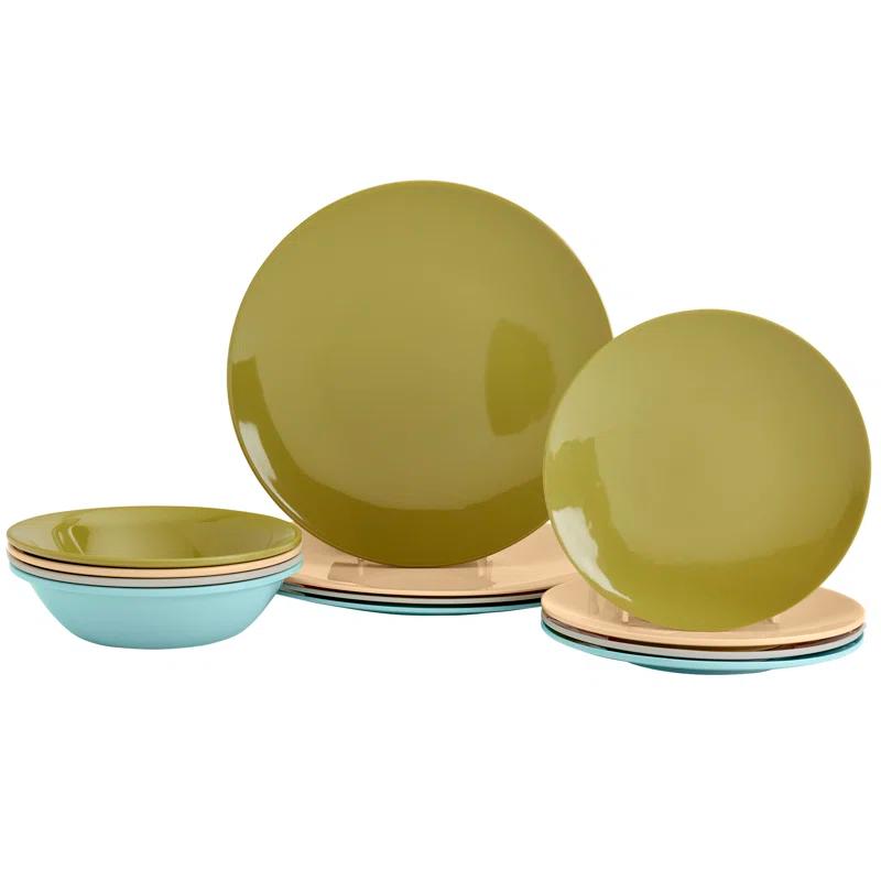 Tabletops Gallery Tabletops Gallery Peacock 12 Piece Melamine Dinnerware Set