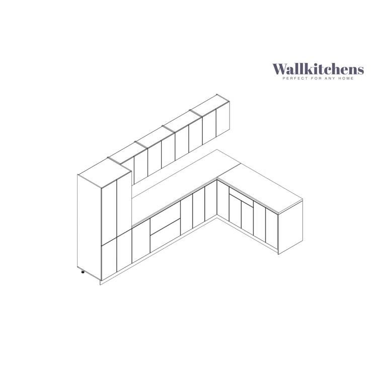 WALLKITCHENS FK-PRESTIGE 138'' W x 83'' H Medium Density Fiberboard (MDF) Kitchen Cabinet Set Ready-to-Assemble