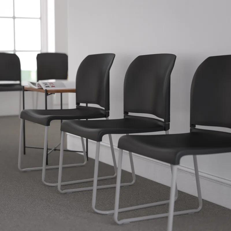 Flash Furniture Brielle Contoured Sled Base Stackable Waiting Room Chairs (Set of 5)