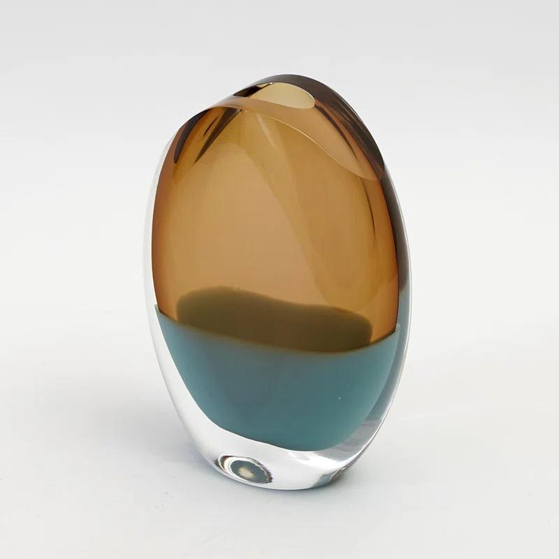 Global Views Oval Vase-Pistachio Amber