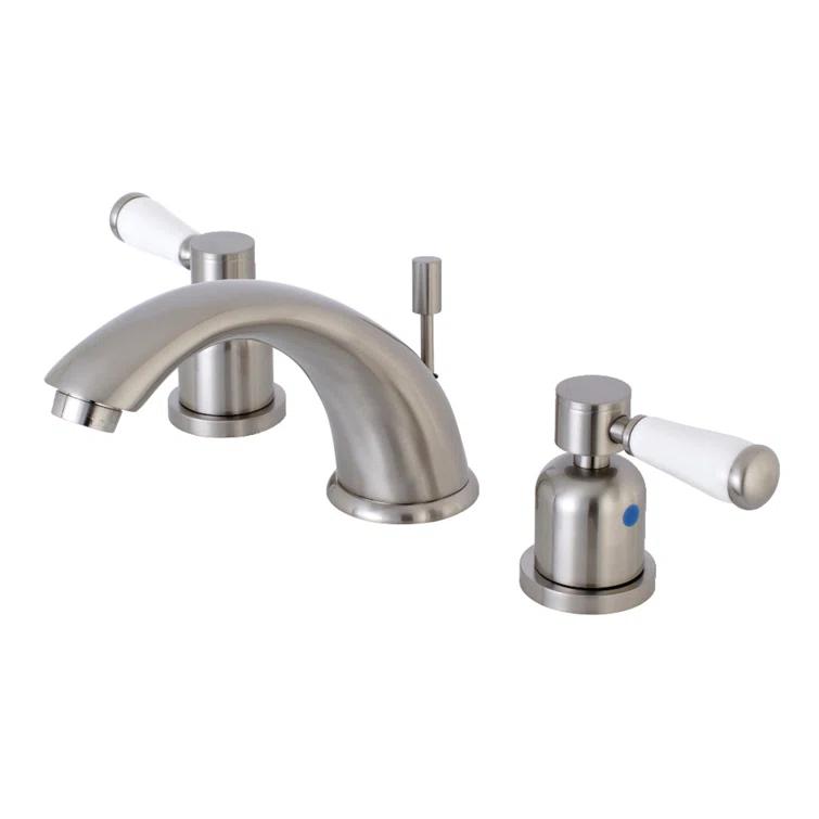 Kingston Brass Kingston Brass Paris Two-Handle 3-Hole Deck Mount Widespread Bathroom Faucet with Retail Pop-Up Drain KB8968DPL