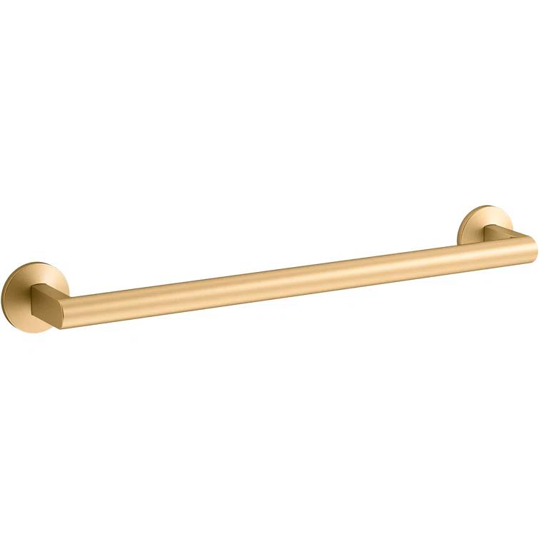 Vibrant Brushed Moderne Brass 18" Wall Mounted Towel Bar
