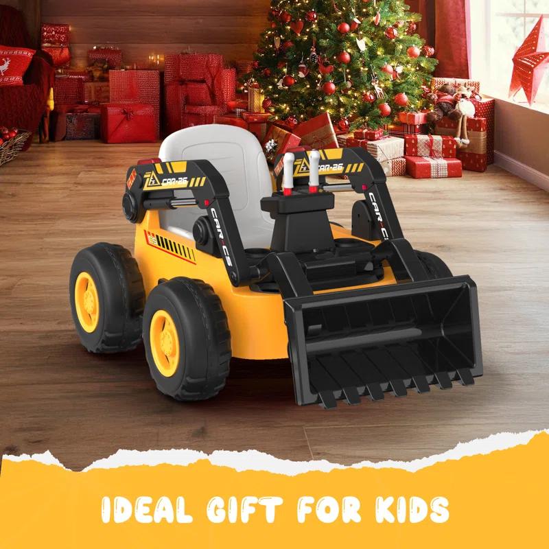 LIGIANT Ligiant Ride On Bulldozer, Kids Ride On Toy With Motorized Front Loader, 4wd Motors, Large 12v 10ah Battery, Bluetooth, Remote Control, Ages 3+