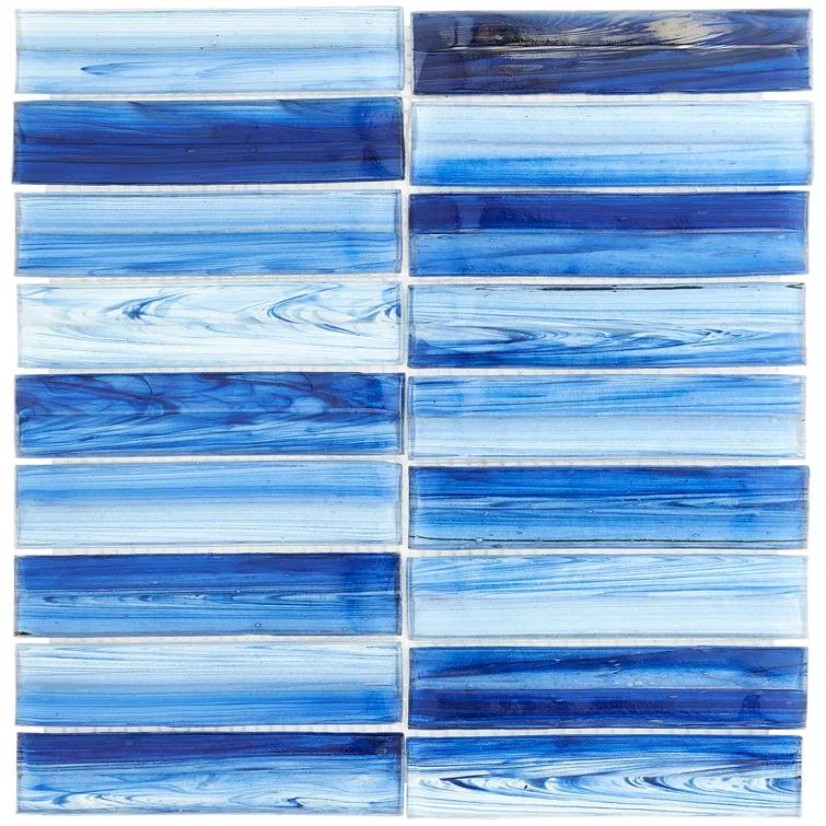 Bond Tile Tara Stacked 11.61" x 11.73" Molten Glass Mosaic Wall Tile (0.95 Sq. Ft. / Sheet)