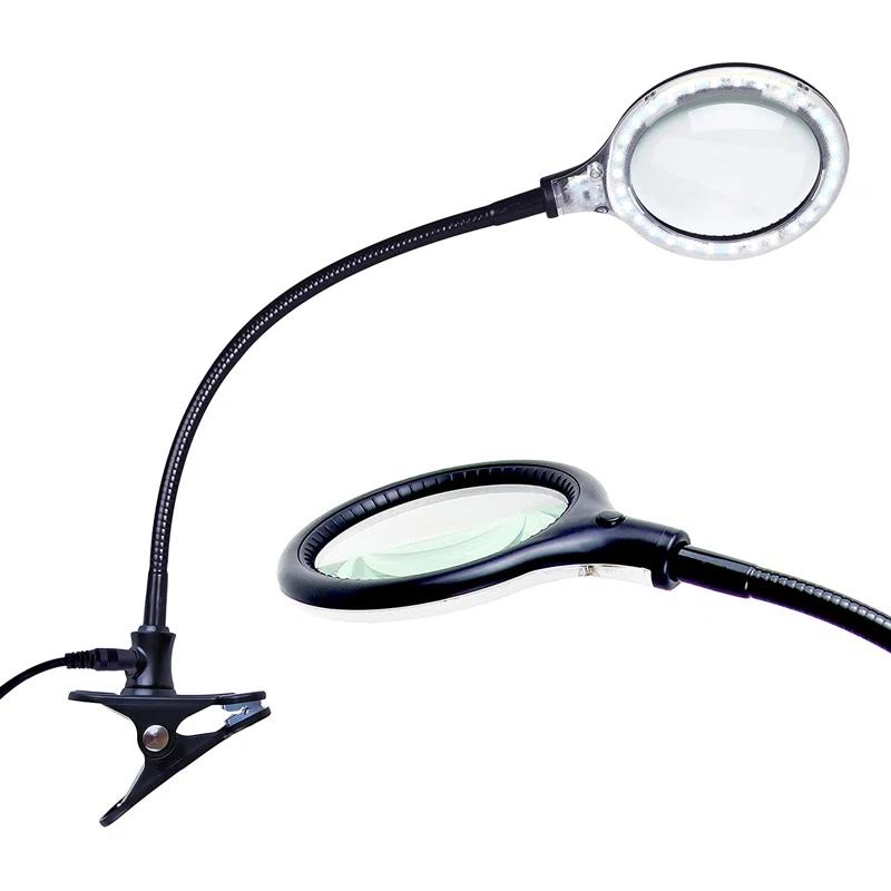 Brightech Lightview Pro 23.5 in. Adjustable Gooseneck Magnifying Desk Lamp