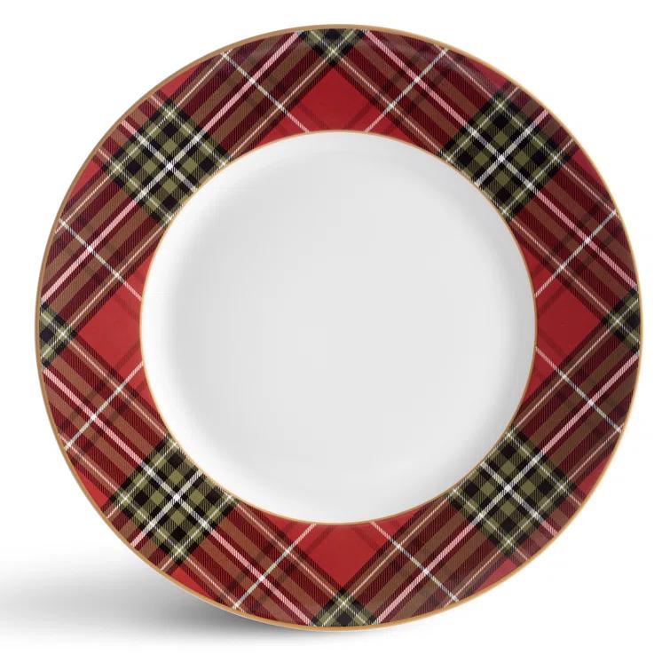 222 Fifth 222 Fifth 12-Piece Wexford Red Porcelain Dinnerware Set - Service For 4, Plate & Bowl Set