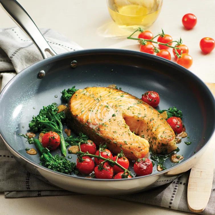 Tramontina Tramontina Signature Tri-Ply Clad Stainless Steel Frying Pan with Ceramic Non Stick Interior
