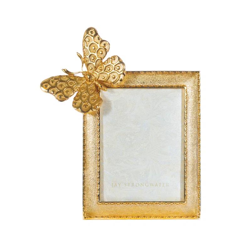 Jay Strongwater BUTTERFLY COLLECTION Gold Metal Picture Frame