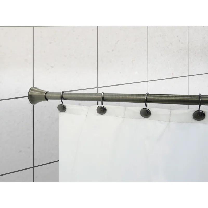 Indecor Home 2.5'' Straight Tension Shower Curtain Rod & Hook Set