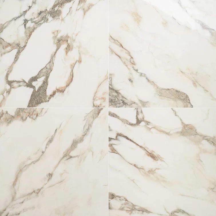24" x 24" Polished Marble Look Porcelain Floor and Wall Tile (15.5 Sq. Ft. / Case)