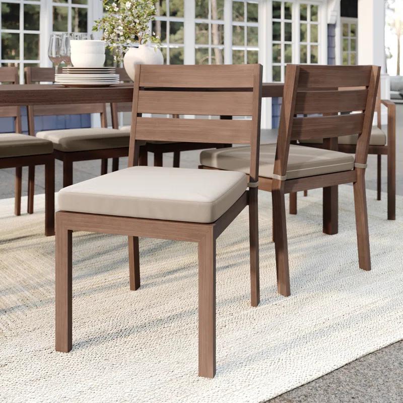 Martha Stewart Martha Stewart Bedford All-Weather Stacking Patio Side Dining Chair With Seat Cushion